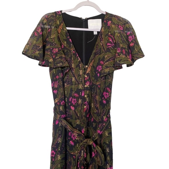 Anthropologie Floral Jumpsuit - Green and Pink - Picture 7 of 15